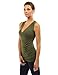 PattyBoutik Women V Neck Ruched Side Tank Top (Olive Green Small)