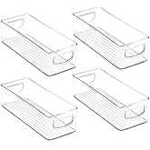 mDesign Small Plastic Office Storage Container Bins with Handles for Organization in Filing Cabinet, Closet Shelf, or Desk Dr