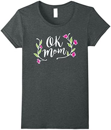 Womens OK MOM motherhood t-shirt funny mother shirt XL Dark Heather
