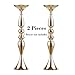 Sziqiqi Metallic Vase Centerpiece Stand 2Pcs for Wedding Table Centerpiece Flower Arrangement Tall Pillar Candle Holder, Gold 19.7in