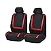 FH GROUP FH-FB032115 Unique Flat Cloth Seat Cover w. 5 Detachable Headrests and Solid Bench Red/Black- Fit Most Car, Truck, Suv, or Van