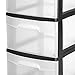 STERILITE 3-Drawer Storage Cart, Clear with Black Frame (2-Pack) | 2 x 28309002