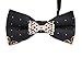Ysiop Men Silk Solid Bow Tie Pre-tie Bowtie Hollow Sequin Cravat with Gift Box Black