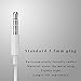 Premium Earphones/Earbuds/Headphones with Stereo Mic&Remote Compatible with iPhone iPad iPod Samsung Galaxy and More Android Smartphones Compatible With 3.5 mm Headphone WHITE