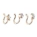 Micropromo Rhinestone Non Pierced Nose Open Hoop Ring Clip on Piercing Rings Body Jewelry 3pcs a Set
