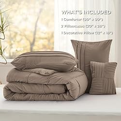 Bedsure Brown Queen Comforter Set - 4 Pieces Pinch