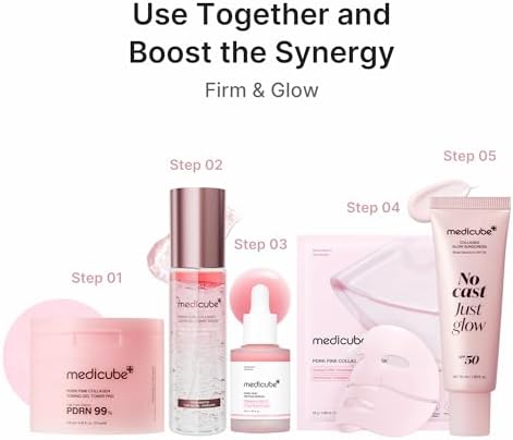 Pdrn Pink Collagen Gel Mask - Maschera Hydrogel per Glass Skin Coreana con Collagene, Pelle Radiosa, Idratata e Tonica, Skincare Coreana, 28g x 4 pezzi