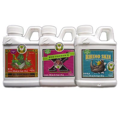 Advanced Nutrients Grand Master Grower Bundle Bud Ignitor Rhino Skin Bud Factor x Plant Fertilizer, 250ml