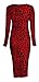 Forever Womens Long Sleeves Printed Bodycon Long Stretchy Midi Dress