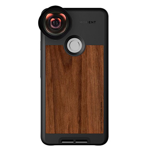 Pixel 2 XL Case with Wide Lens Kit || Moment Walnut Wood Photo Case plus Wide Lens || Best google wide attachment lens with thin protective case.