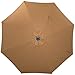 Sundale Outdoor 9 Feet Solar Powered 32 LED Lighted Patio Umbrella Table Market Umbrella with Crank and Push Button Tilt for Garden, Deck, Backyard, Pool, 8 Steel Ribs, (Tan)