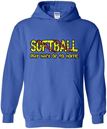 Blue Tees Softball Play Hard or Go Home Fashion People Best Friend Birthday Gift Unisex Hoodie Sweatshirt Small Royal Blue