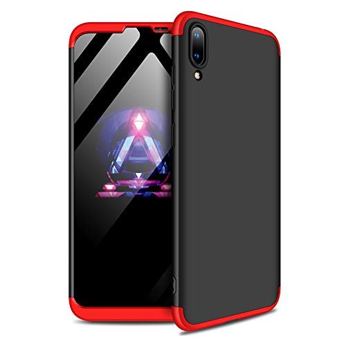 Ypanda Case for Huawei nova 3i / P20 / P20 Pro / P30 Lite / P30 Pro/Mate 10 pro / Y9 (2018) Case 3 in 1 Design - 360 Degree Full Body Protection - Ultra Slim Hard Case (Y7 pro 2019,Red-Black)