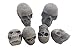 Burnable Imitated Human Skull Charcoal Handicrafts for Indoor or Outdoor Fireplaces, Firepit, Campfire, Halloween Decor, BBQ (Qty 6, Black)