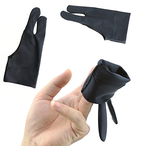 Bignc 4 Pack Drawing Hand Guard, Two Finger Glove for Graphic Tablet