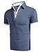 Coofandy Men's Polo Shirts Casual Slim Fit V-Neck Long Sleeve T Shirt Pullover