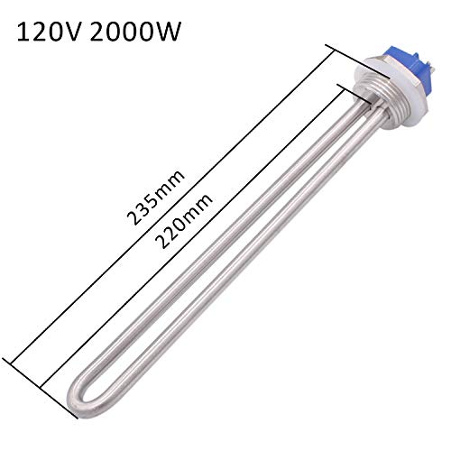DERNORD 120V 2000W Immersion Water Heater Submersible Heating Element