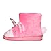 LA PLAGE Girl's Slippers Boots Soft Cute Unicorn Bootie Slippers Plush Slip-on House Shoes Size Toddler 12 US Pink Unicorn