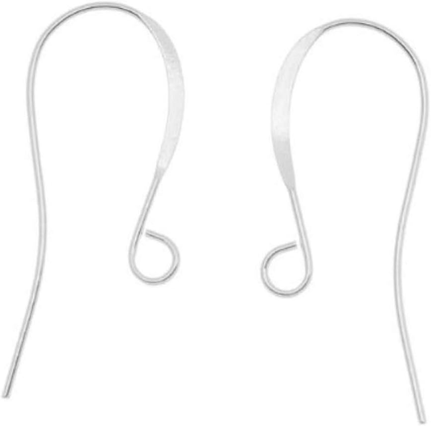 200pcs Hypoallergenic Ear Wire French Earring Hooks Sterling Silver plated Brass Dangle Earwire Connectors (wire ~0.8mm, Strong) CF244-S