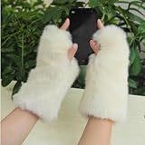 LL-Partner Fingerless Fur Gloves-Smooth Furry Gloves-Soft Fuzzy Women,Girls Warmer Gloves