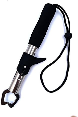 SLMOZKA Fish lip grabber,Fish Gripper Grip,Hold Fish with Tight Grip,Fish Holder with EVA Foam Handle Adjustable lanyard