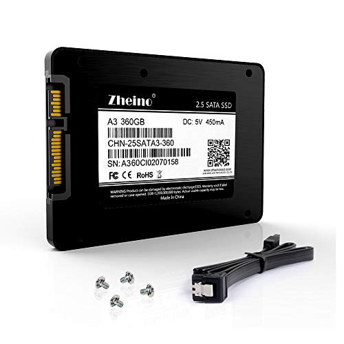 Zheino 360gb SSD A3 2.5 inch Sata III 3D Nand SSD Drive Internal Solid State Drive (7mm) for Notebook Desktop PC