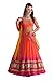Fab Glory Women's Lehenga Choli in orange colour with dupattaa (Semi-Stitched)