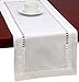 Grelucgo Handmade Hemstitched Natural Rectangle White Lace Table Runners (14x36 inch)