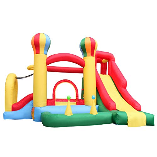 RETRO JUMP Inflatable Bounce House Slide Jumping Climbing Balloon 6 in 1 Playhouse with Blower - Thumbnail 2