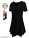 [DRSKIN] WS05 Women Handkerchief Hem Short Sleeve Long Tunic Top. (3XL, Black)