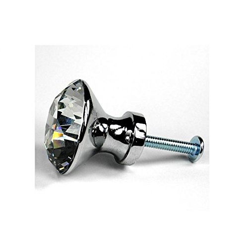 HOSL 10PCS Diamond Shape Crystal Glass Cabinet Knob Cupboard Drawer Pull Handle/Great for Cupboard, Kitchen and Bathroom Cabinets, Shutters, etc (30MM) - Thumbnail 2