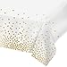 Gold Plastic Tablecloths for Rectangle Tables,- 2 Pack - Party Table Cloths Disposable, Gold Dot Confeti Rectangular Table Covers, for Parties Thanksgiving Christmas Wedding, Bridel Shower