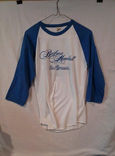 Barbara Mandrell On Tour Retro Blue and White Baseball Jersey T-Shirt Size Medium Barbara Mandrell Collectible
