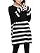 Allegra K Stripes Stretchy Pullover Spring Tunic Knit Shirt XL Black White