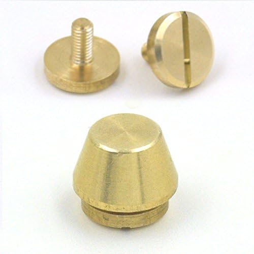 30 Sets Brass Screwback Feet 11mmx6mm Size Stud Spike Spot Screw Head Purse Handbag Nailheads
