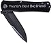 World's Best Boyfriend Folding Stainless Steel Pocket Knife, (Black Handle
