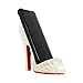 Simulated Pearl Crystal Shoe Cell Phone Holder Large, White