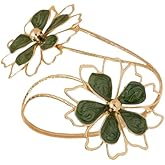 Colorful Flower Arm Cuff Bracelet for Women Adjustable Upper Arm Bangle Coil Swirl Armlet Armband Minimalist Upper Arm Cuff Summer Beach Jewelry Gifts Statement Party Jewelry