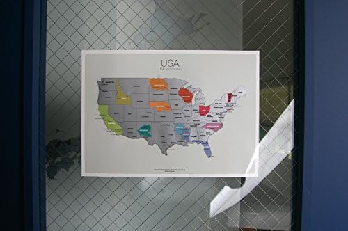 Scratch-off Us Map mainland the United States of America A4(8.27 x 11.6) Size Poster Travel Silver Layer