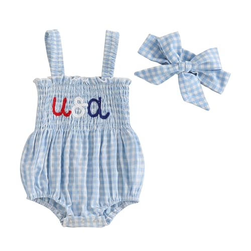 FOMOYUU Baby Girl 4th of July Bodysuit