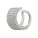 Sterling Silver Micro Pave CZ Single Ear Cuff Earrings