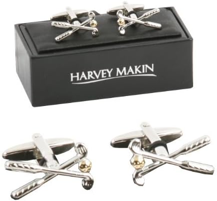 Harvey Makin Golf Clubs Cufflinks in a Personalised Gift Box FREE ENGRAVING by Harvey Makin