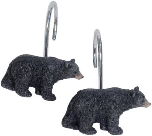 Amazon Com Black Forest Decor Black Bear Lodge Shower Curtain