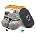 ROVAZO Hooded Neck Pillow and Silicone Ear Plugs, Premium Sleep Travel Kit, Ultra Soft Memory Foam Airplane Cushion, Adjustable Drawstring Hood, with Carrying Bag