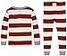 Burt's Bees Baby Baby Organic 2 Piece Pj Set with Ornament, Cranberry Rugby Stripe, 12 Months