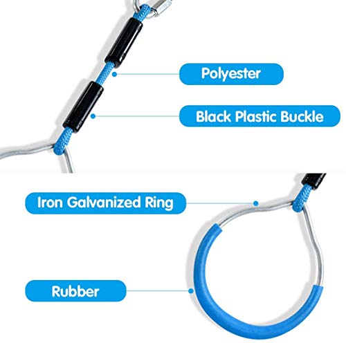 Kinder klettern Ringe, Multifunktions turnringe Kinder Klettergeräte Schaukel mit Kunststoff Turnringen zum Aufhängen… – Bild 5