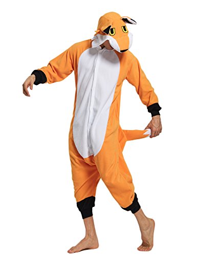 KING FUN Adult Animal Cosplay Costumes Fox Unisex Onesie Pajamas Lounge wear A9