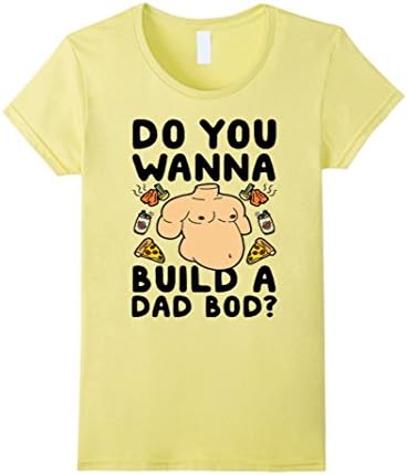 Women's Vietees Do You Wanna Build A Dad Bod T-Shirt Medium Lemon