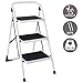 Goplus 3 Step Ladder Folding Heavy Duty Step Stool with Handgrip and Wide Anti-Slip Platform Sturdy HD Construction, 330lbs Capacity