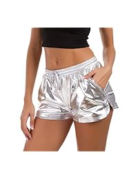 Taydey - Pantalones cortos de yoga para mujer con cordón elástico